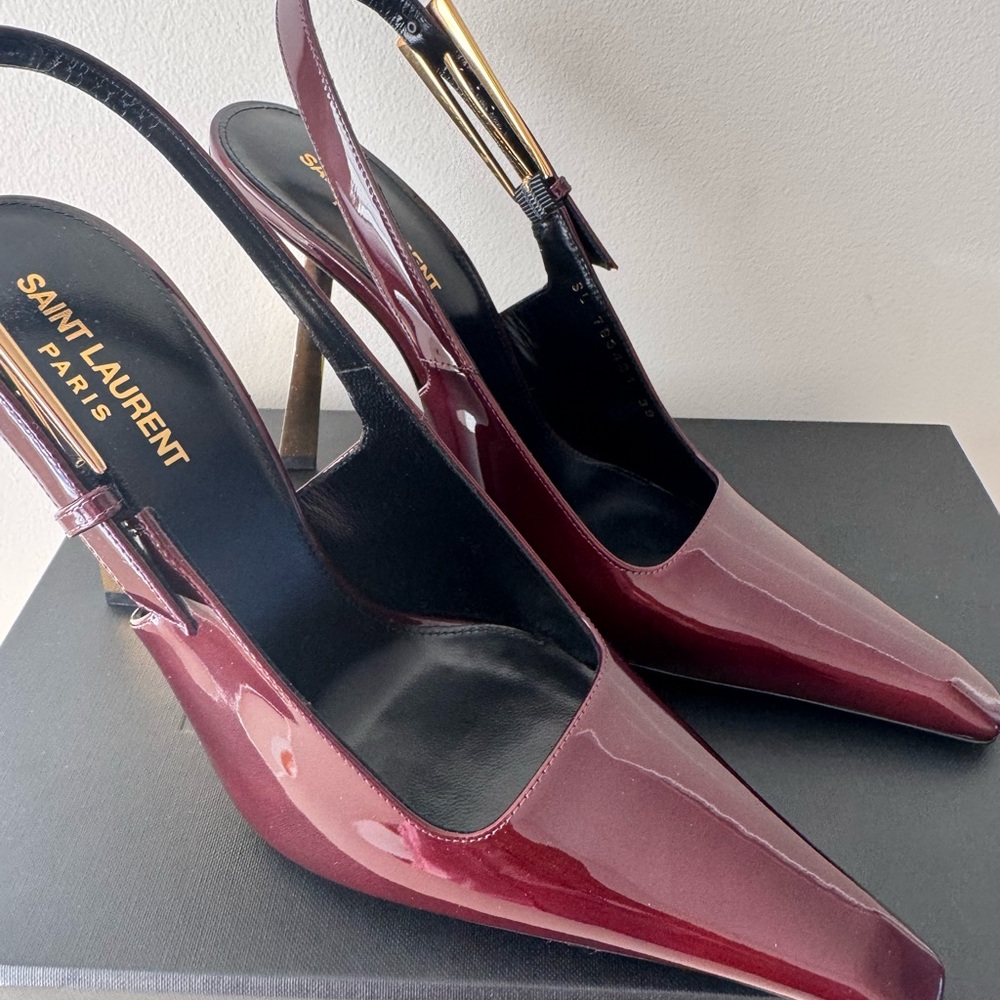 Saint Laurent Marron Slingback Heels